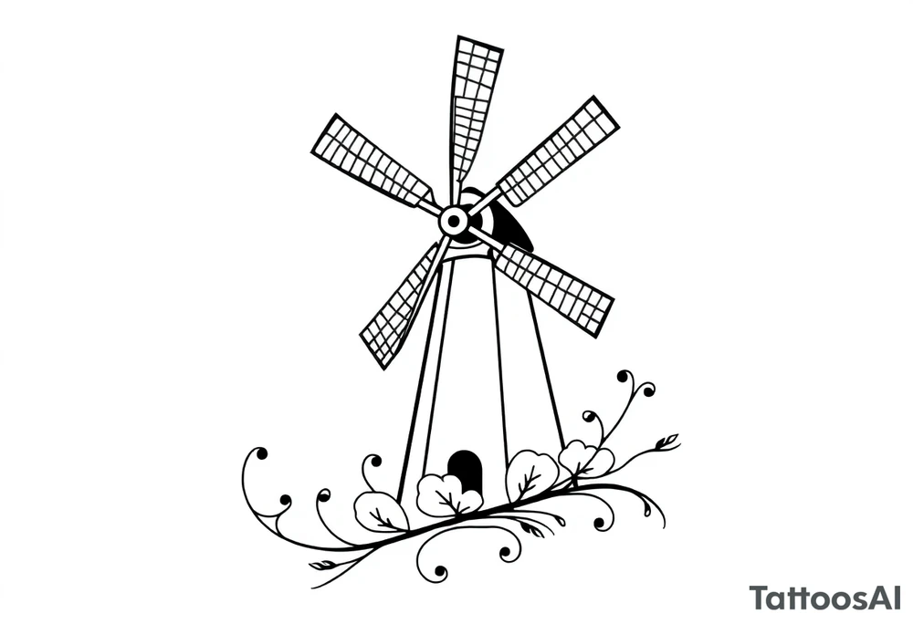 Dutch windmill tattoo idea