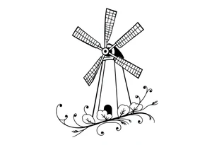 Dutch windmill tattoo idea