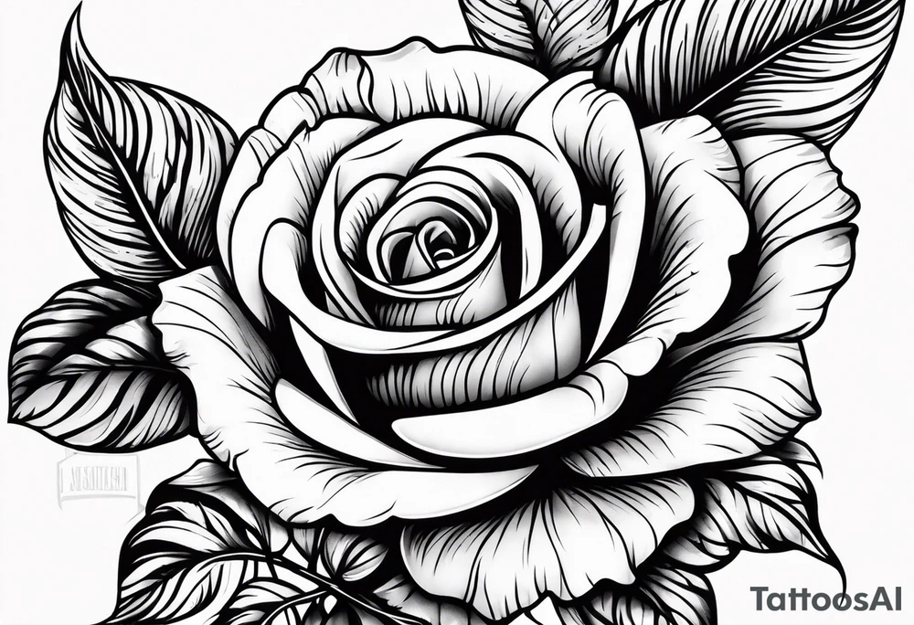 cross blended with rose tattoo idea