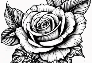 cross blended with rose tattoo idea