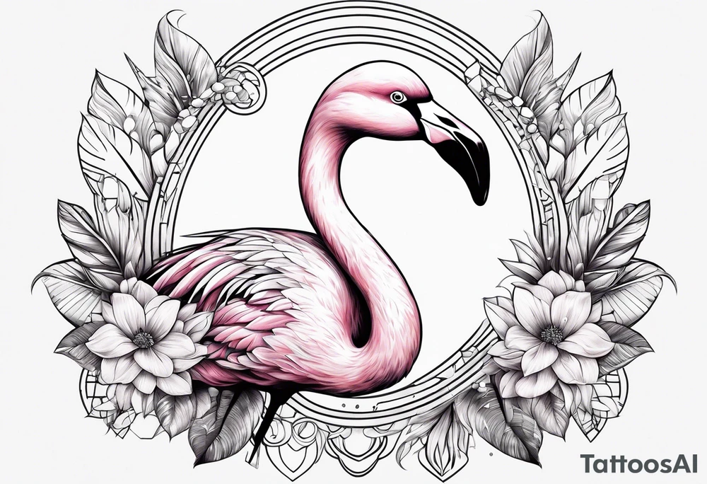 cute flamingo tattoo idea