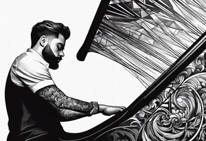 Man playing piano tattoo idea