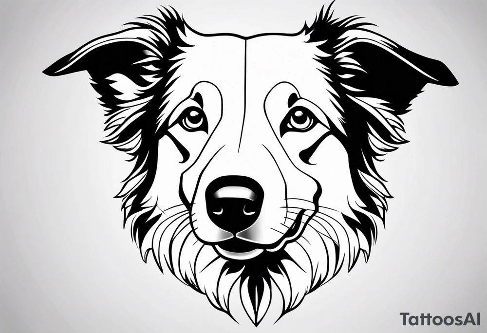 Border collie ears outline tattoo idea