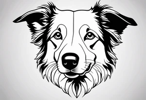 Border collie ears outline tattoo idea