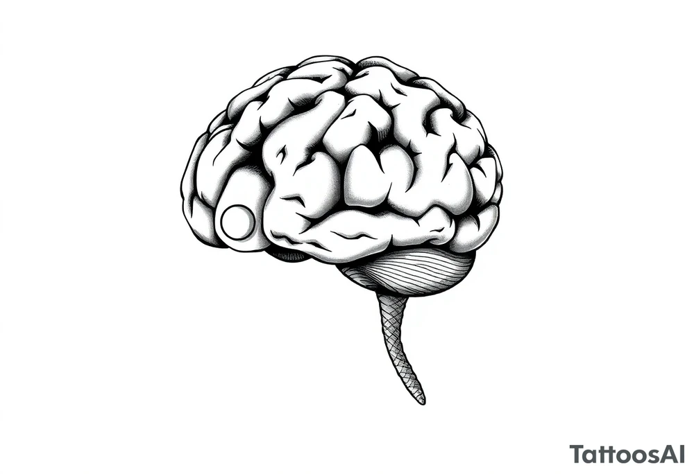 A realistic human brain with a light switch. tattoo idea