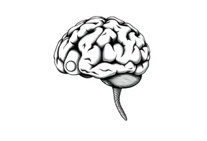 A realistic human brain with a light switch. tattoo idea