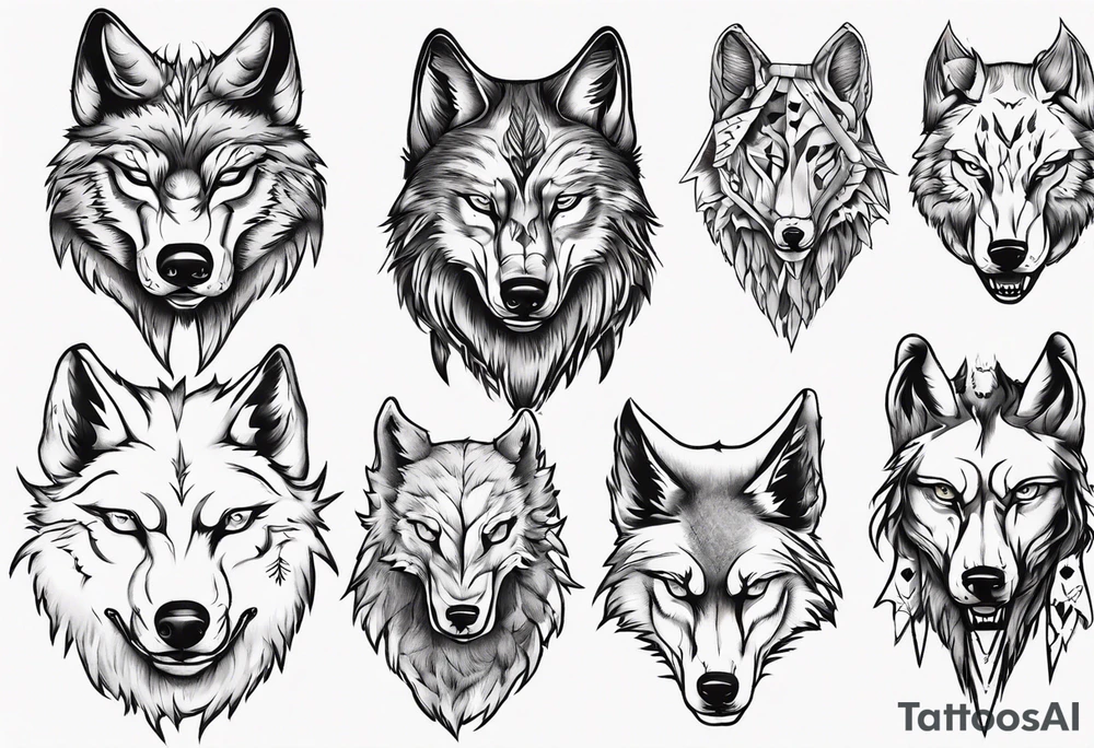 wolf head tattoo idea