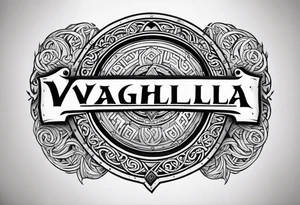 Valhalla viking gods shield tattoo idea