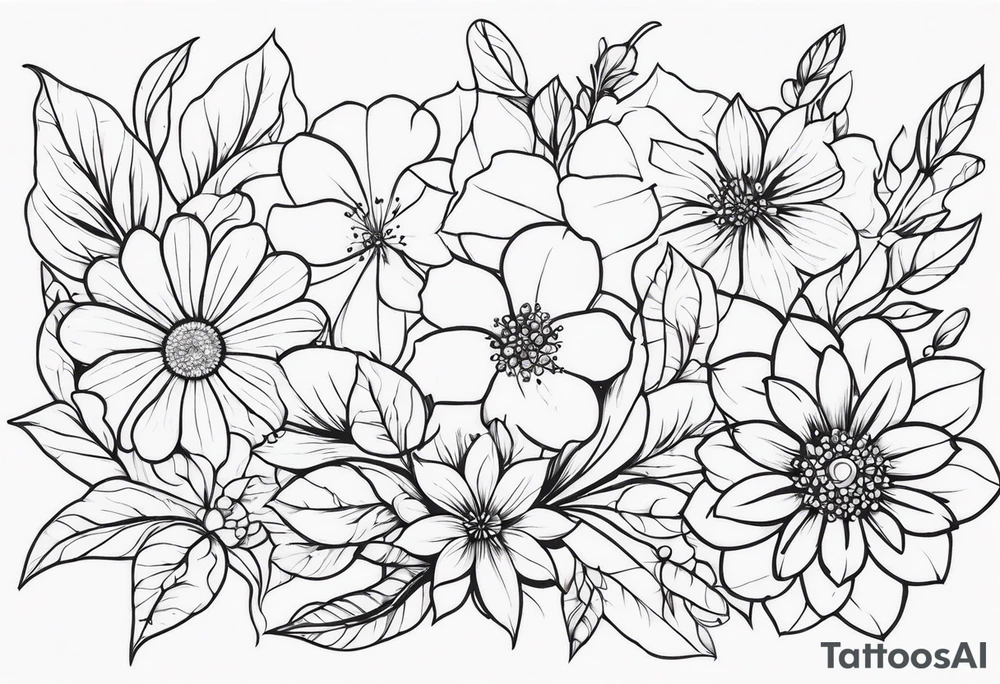 ornaments of flowers tattoo idea