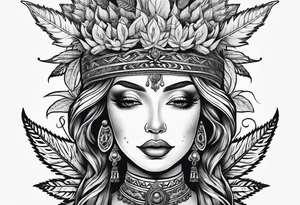 Goddess of marijuana tattoo idea