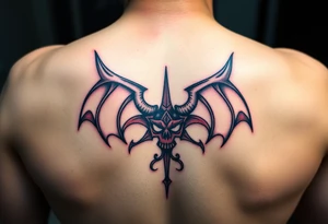 Devil, worshiping symbols tattoo idea