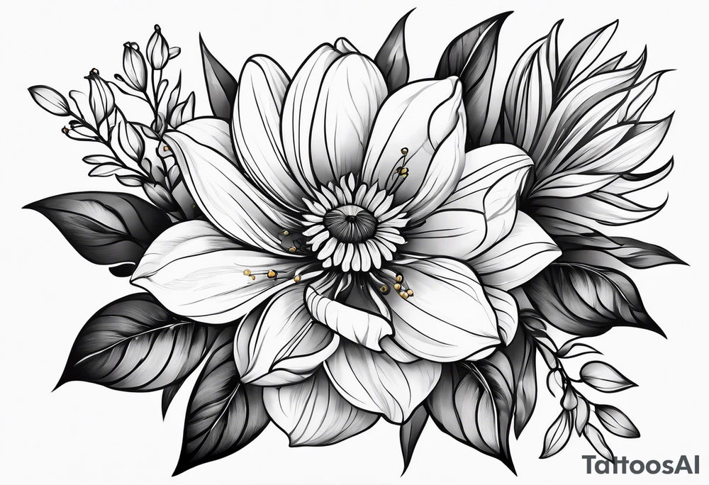 Delicate flower tattoo idea