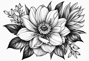 Delicate flower tattoo idea