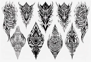 Dragon scale symmetrical tattoo idea