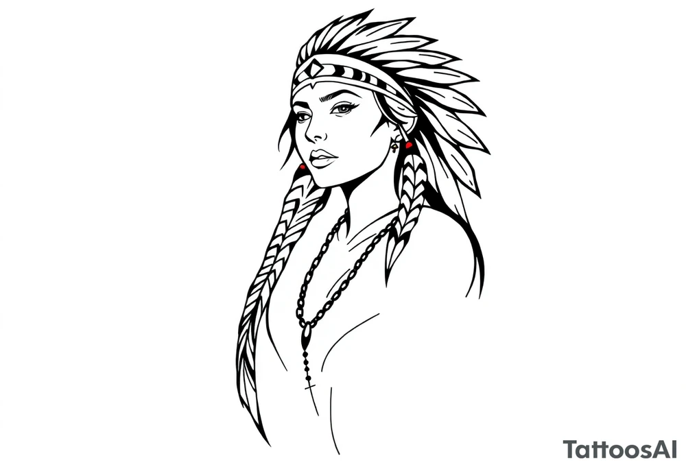 Native American female tattoo idea