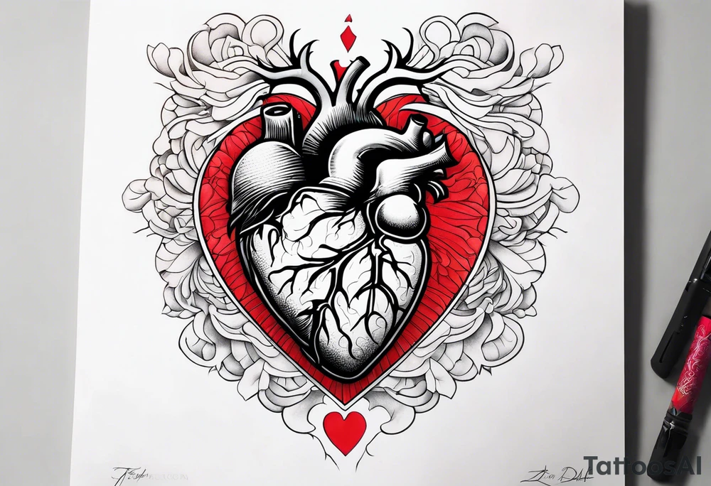 broken heart fine 
line tattoo idea