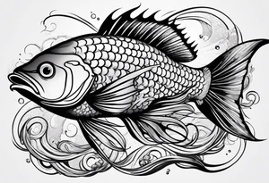 manly fish tattoo idea
