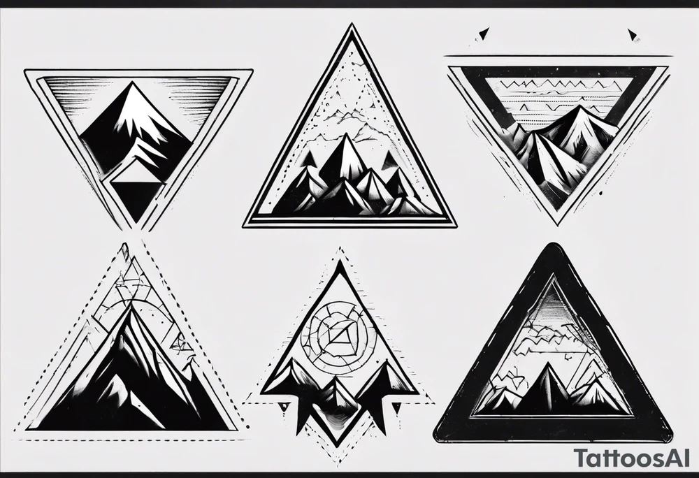 Four peak triangle mountains all connected tattoo idea