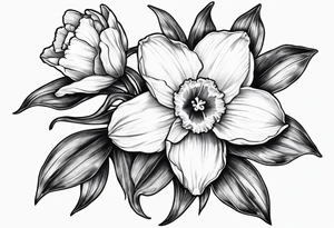 Daffodil birth flower chain tattoo idea