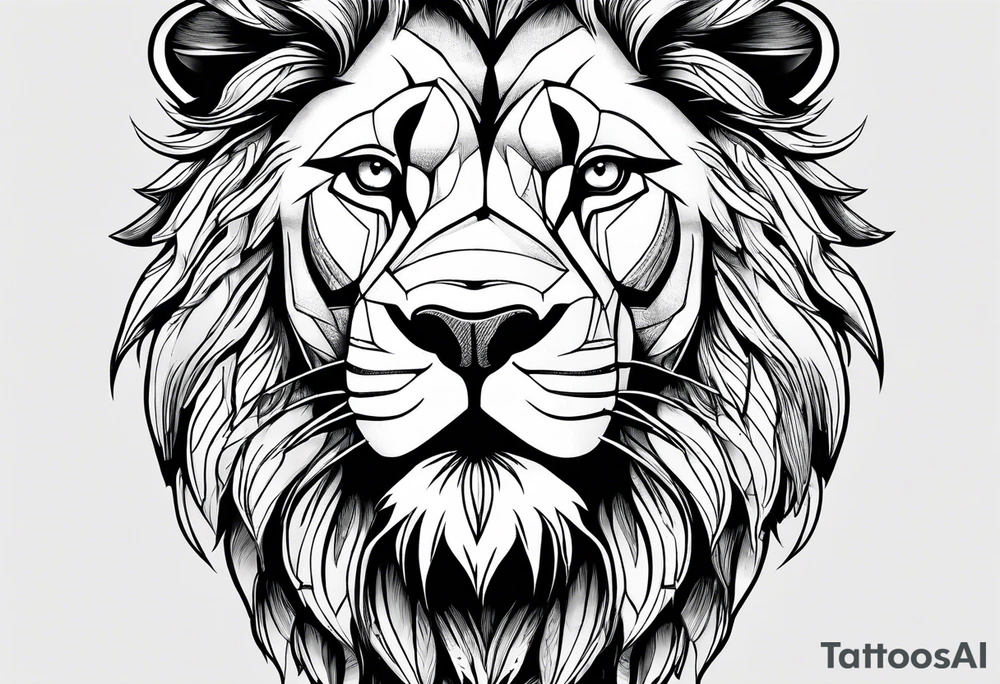 lion close up tattoo idea