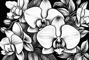 Orquídea e Bougainvillea tattoo idea
