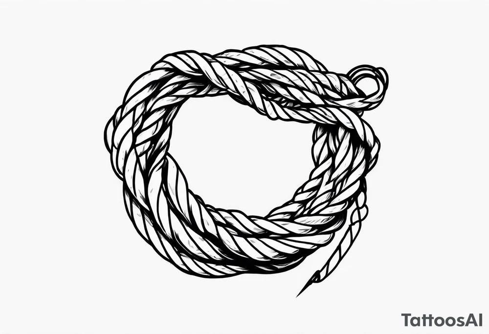 Rope wrapped and broken tattoo idea