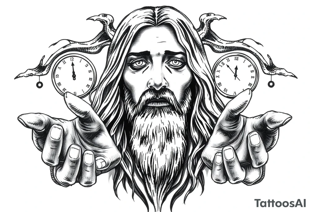 7 biblical “deadly sins”(Lust, Gluttony,Greed,Sloth,Wrath,Envy, and Pride). I also wanted time to be included in the tattoo,(don’t take time for granted) and I want like an image of Jesus reaching out his hands as if he’s calling me to follow the right paths. tattoo idea