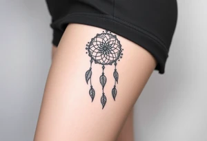Flower dreamcatcher tattoo idea