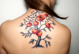 Full tree with peaches on it tattoo idea