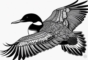 A loon with its wings spread looking badass and tough tattoo idea