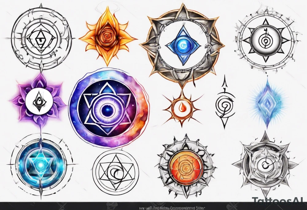Energy chakra in alignment with music tattoo idea