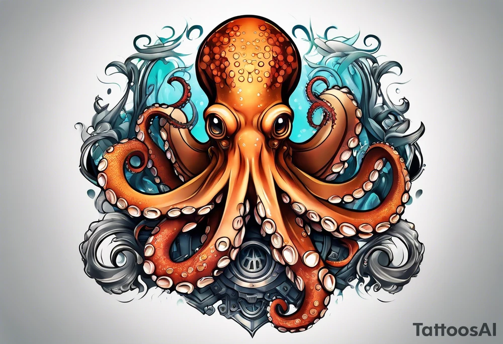 Octopus, diesel engine tattoo idea