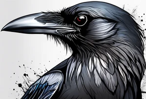 crow bleeding from eyes tattoo idea