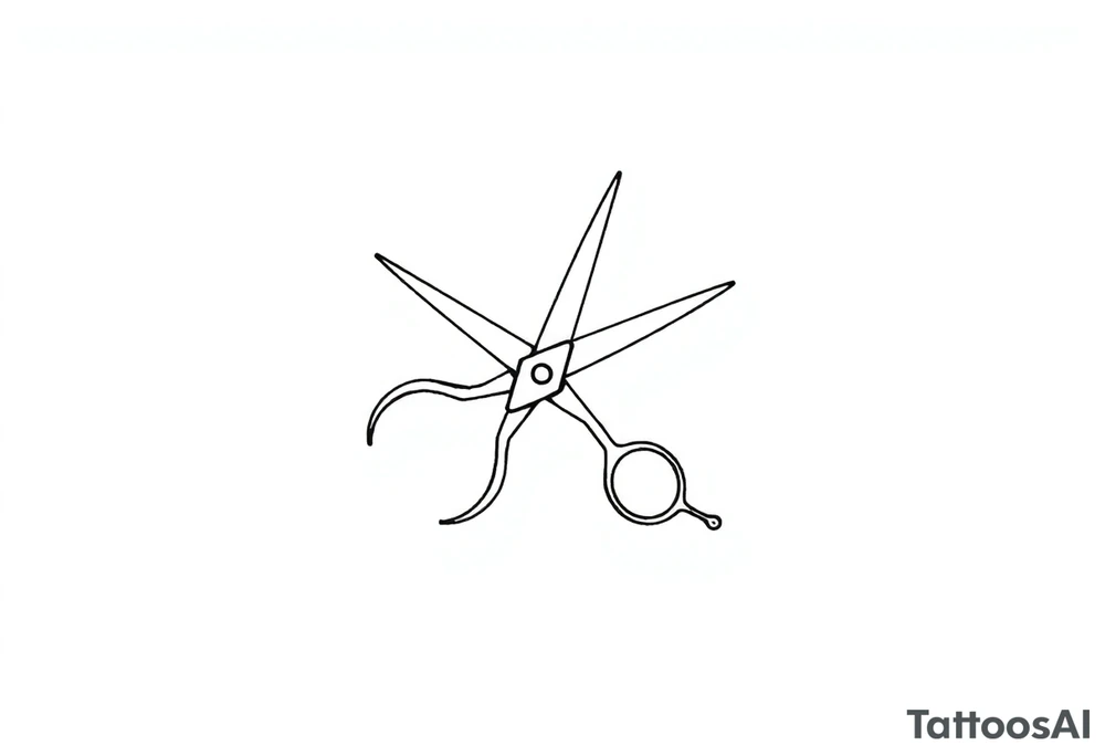 Scissor cutting line tattoo idea
