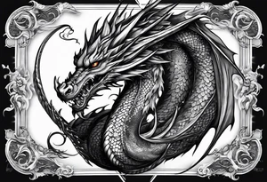 Dark rebelion xyz dragon back tattoo idea