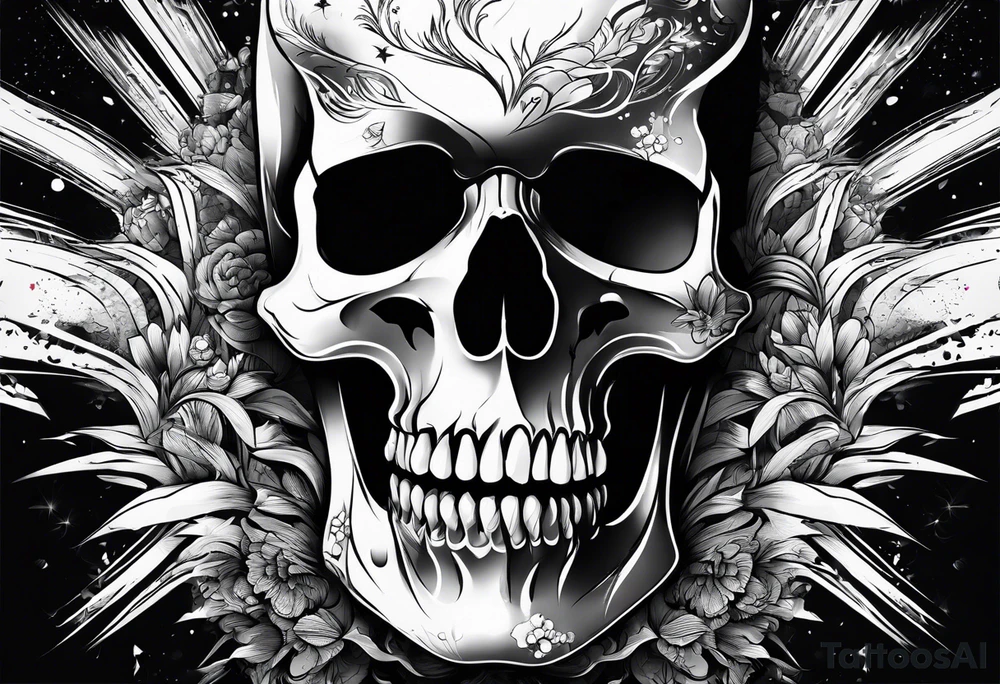 Skull with exploding head tattoo idea