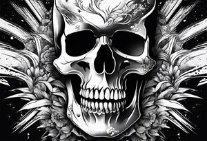 Skull with exploding head tattoo idea