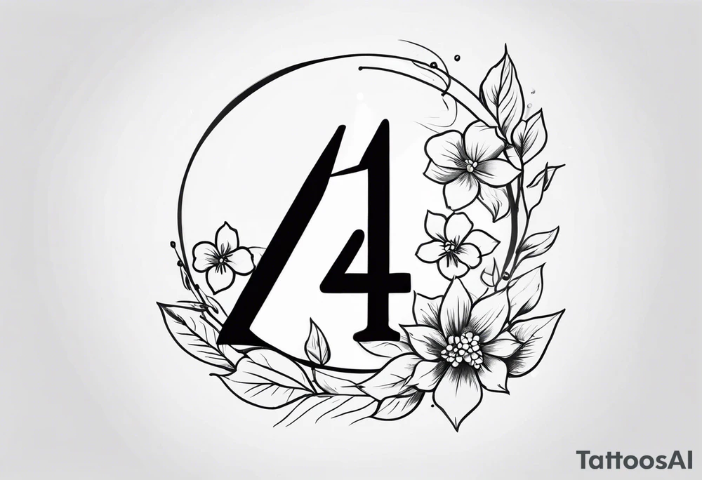 number 4 tattoo idea