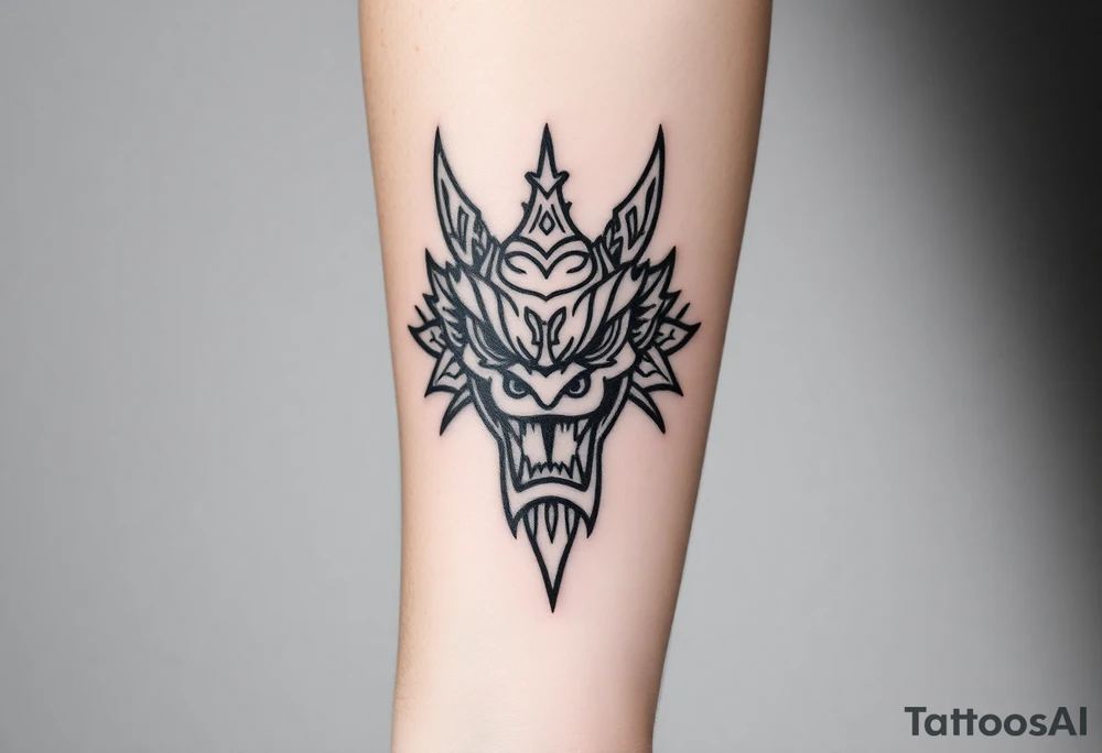 fierce Thai Naga head tattoo idea