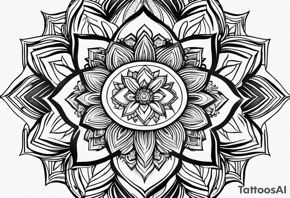 thin line spritual mandala tattoo idea