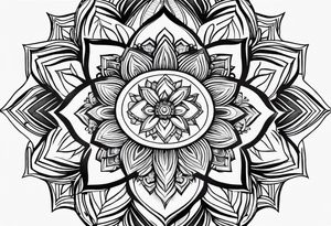 thin line spritual mandala tattoo idea