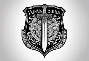 Valhalla shield sword tattoo idea