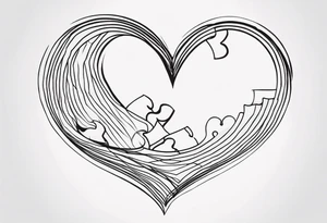 Puzzle pieces, a heart shape tattoo idea