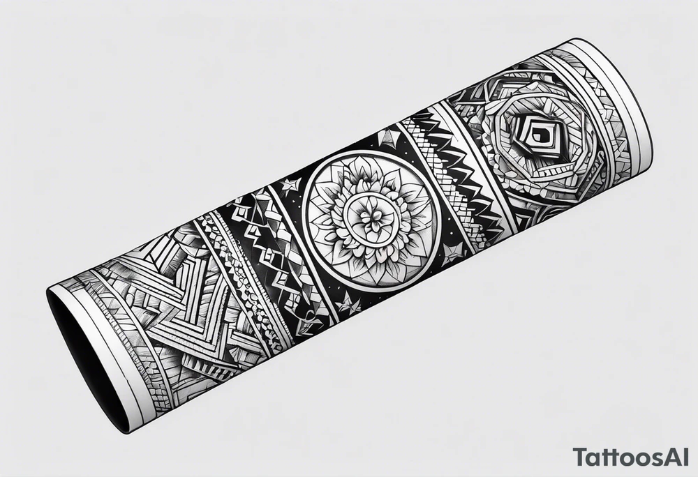 wristband tattoo with geometric design tattoo idea