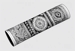 wristband tattoo with geometric design tattoo idea