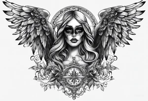 half angel half death tattoo idea