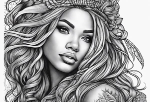 Mermaid dreadlocks tattoo idea