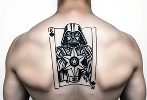 king of hearts card with army star Darth Vader tattoo idea