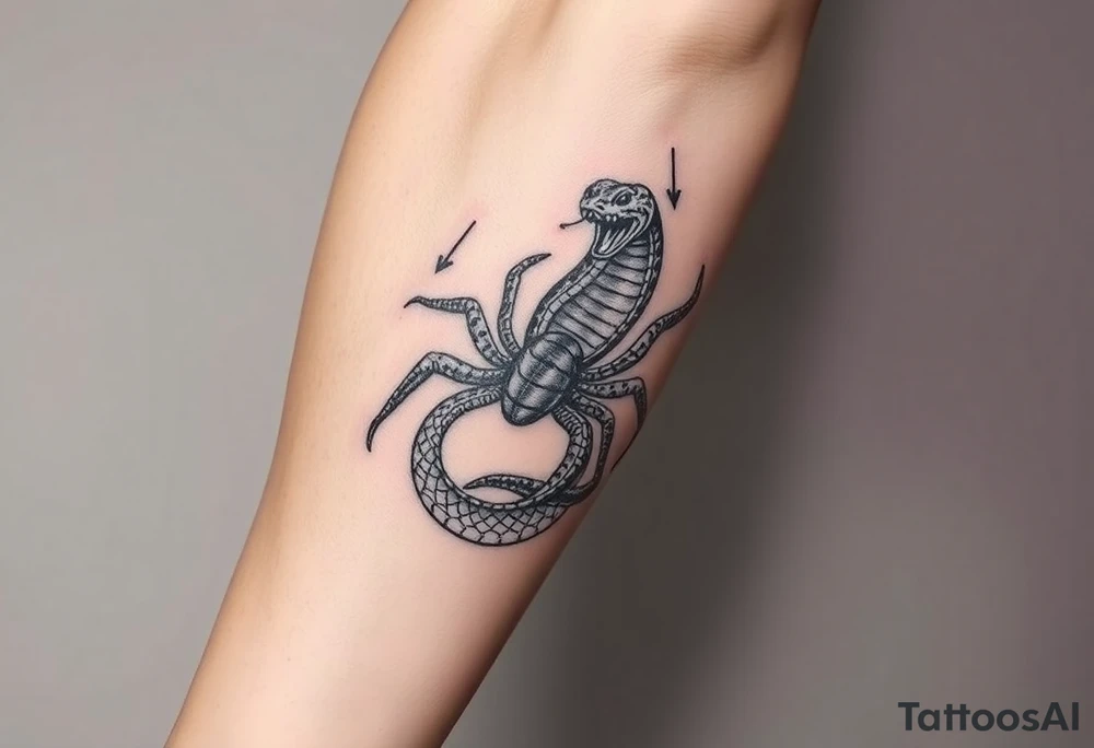Snake wrapped from a spider tattoo idea