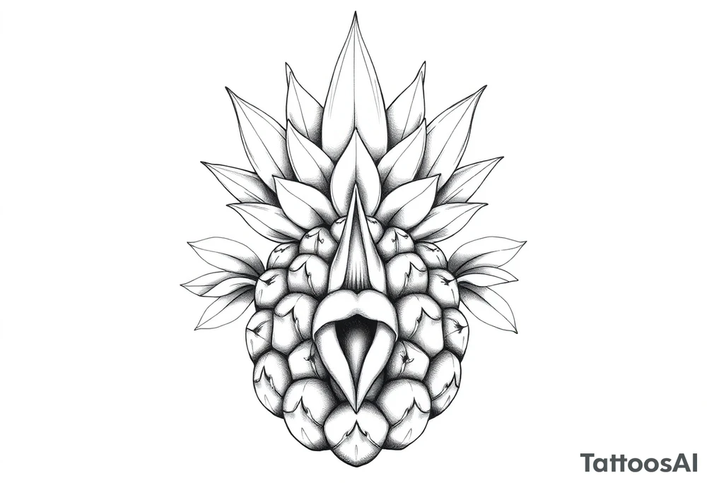 Majestic crown pineapple with
vagina and anus , tattoo idea